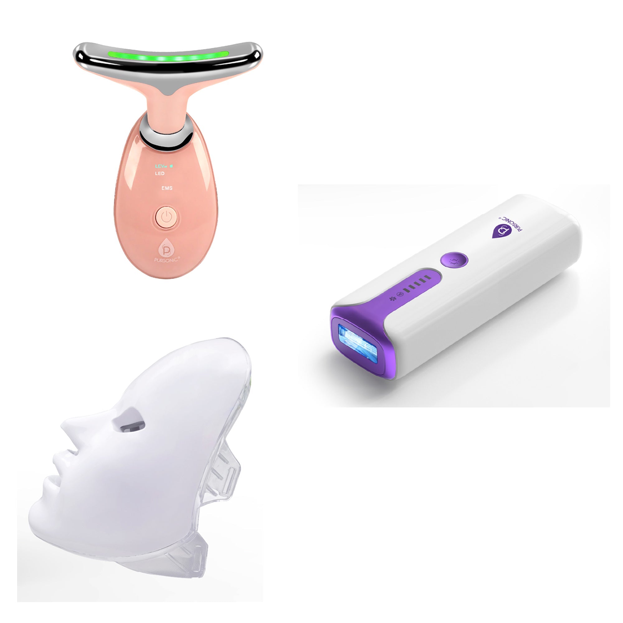 Complete Beauty Suite - 7-Color LED Mask + Sculpting Wand + IPL Laser Hair Removal