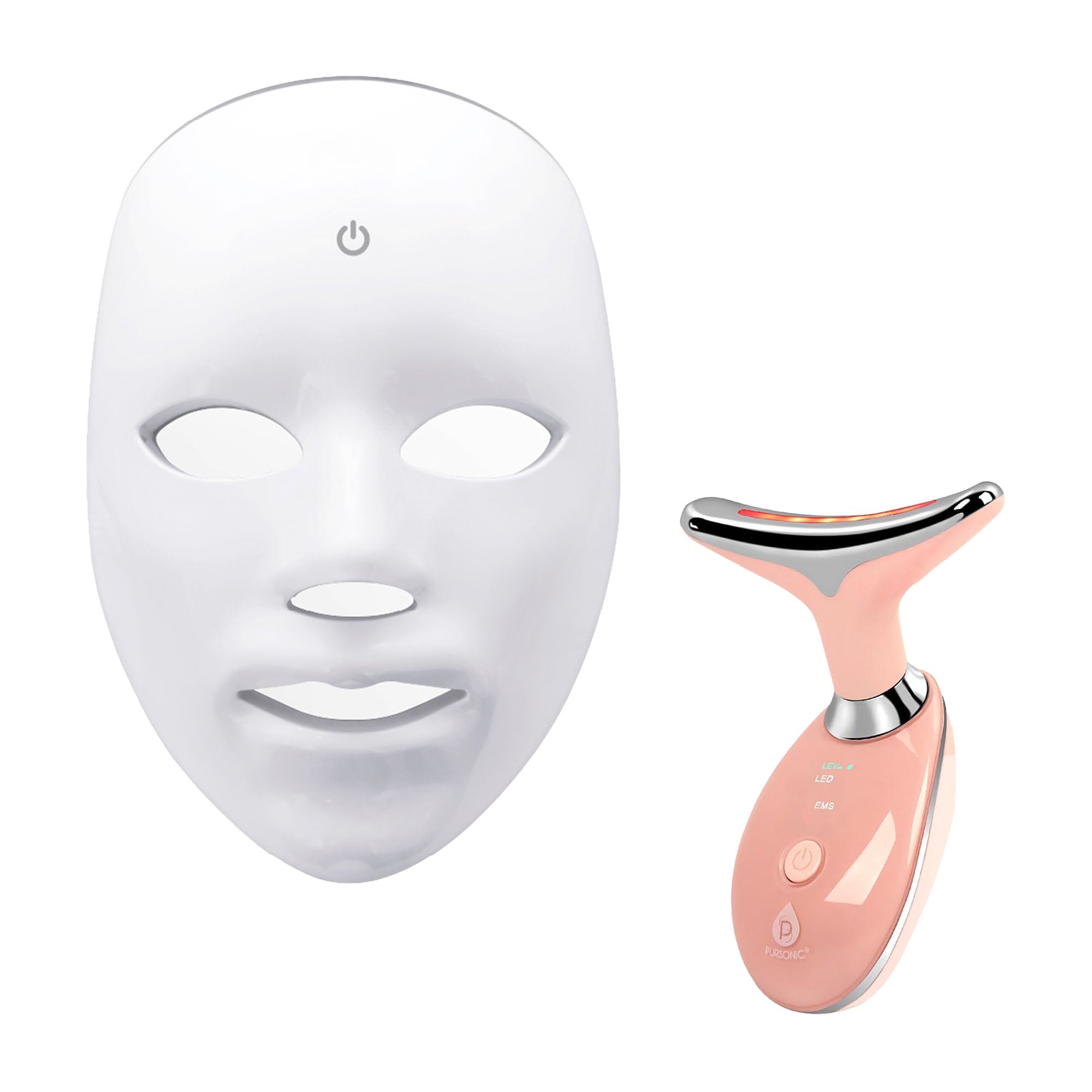 Professional LED Light Therapy Set - 7-Color Face Mask + Sculpting Wand for Anti-Aging, Acne & Skin Rejuvenation