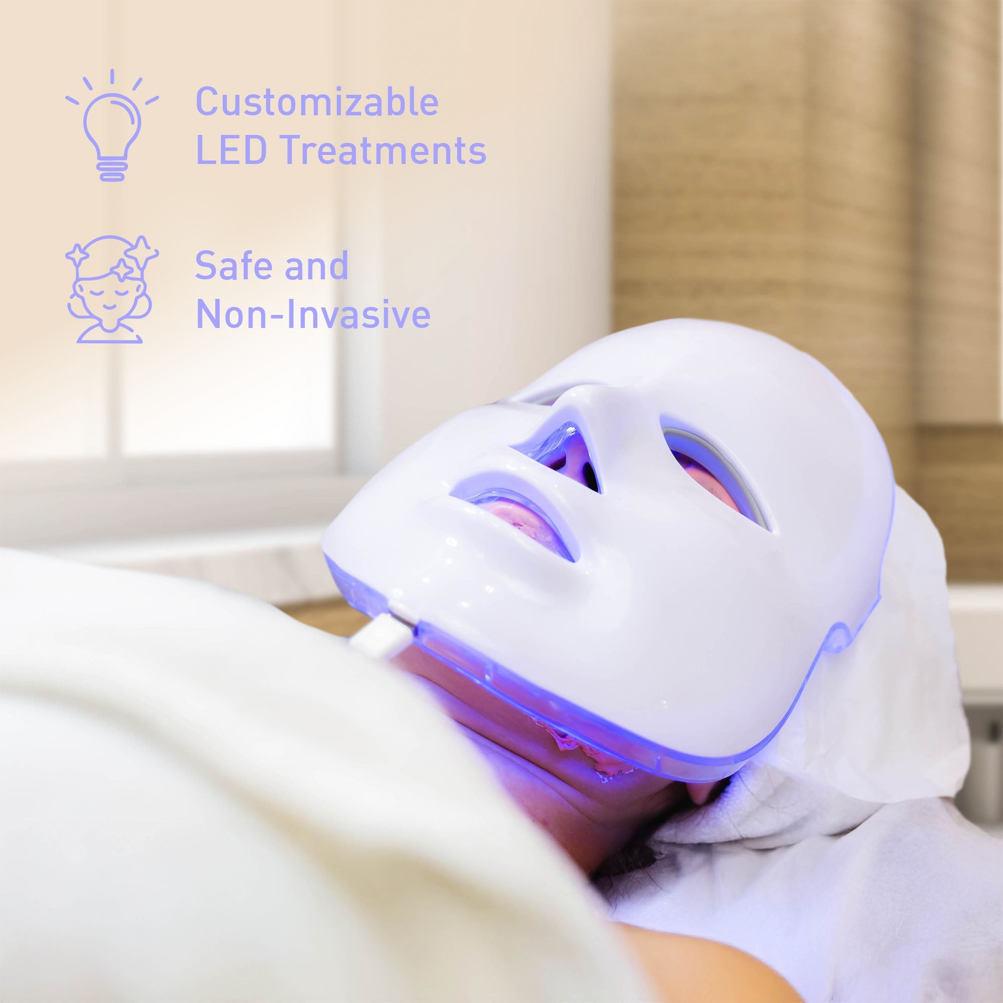Professional LED Light Therapy Set - 7-Color Face Mask + Sculpting Wand for Anti-Aging, Acne & Skin Rejuvenation