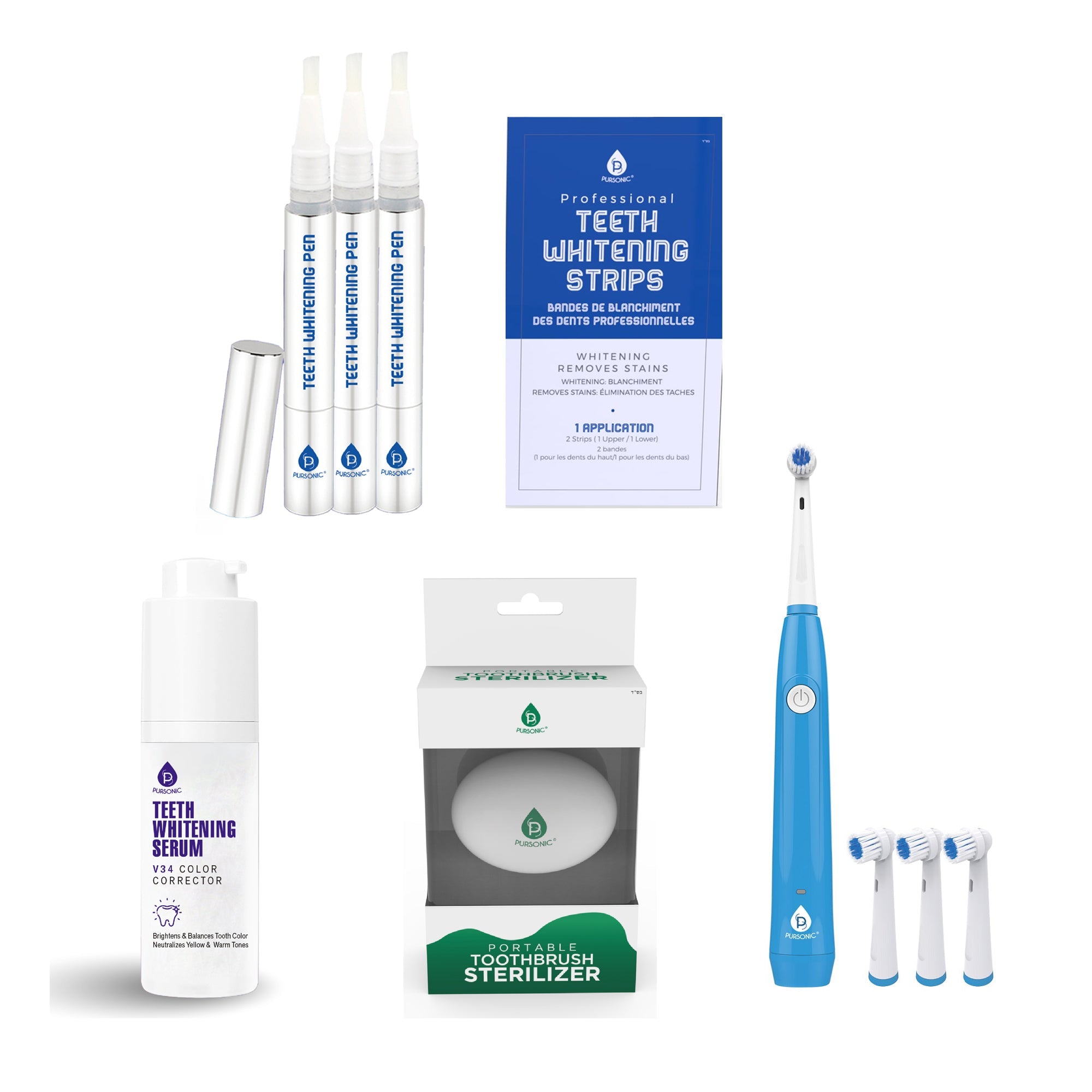 Pursonic Ultimate Smile Brightening Kit – Electric Toothbrush, UV Sterilizer & Whitening Set