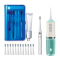Complete Oral Care Bundle - Sonic Toothbrush + Water Flosser + UV Sanitizer with 12 Brush Heads
